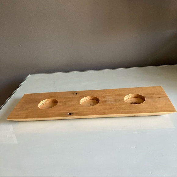 Handmade Wood Whiskey Flight Board For Glencairn Glasses (Glasses Not Included) - Picture 2 of 5